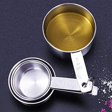 CHFYIJYHM Stackable Measuring Cups Kitchen Measuring Spoon Set Stainless Steel Teaspoon/Tablespoon Home Measuring Cups and Spoon Set (Coffee Spoon)