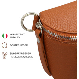 Жіноча сумка Brise Art Lucia з екошкіри, італійського виробництва: сумка через плече, поясна, 3 відділення, чорна (2) / коньячний (3)