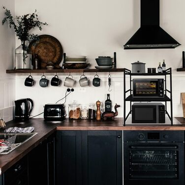 Висувна кухонна полиця-органайзер з 8 гачками, 2 яруси, ширина 40-60 см, 32*80 см