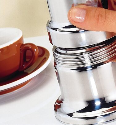 Cilio AIDA Espresso Maker 4 Cups | Polished Stainless Steel | Suitable for all stovetops, including induction | Ø 9cm, H:17.5cm | Italian Coffee Machine | Cafetera Polished Stainless Steel 4 Cups