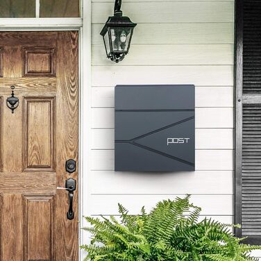 Поштовий ящик настінний SONGMICS XXL, з замком та відділенням для преси, антрацит GMB051G02