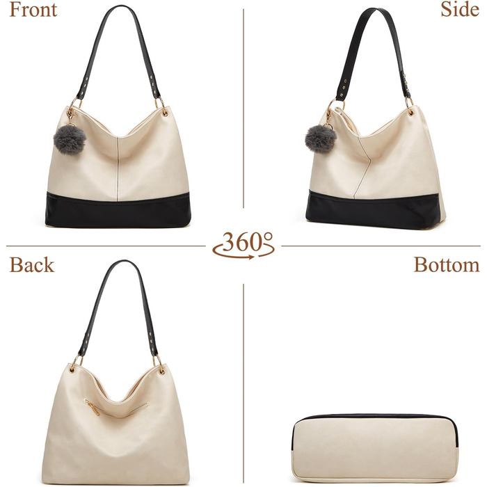 Сумка жіноча Shopper Grande елегантна бежева з PU-шкіри через плече та на блискавці, з кишенею