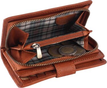 Benthill Wallet Women's Genuine Leather | Small Cardholder with RFID Protection | Wallet with 8 Card Slots & Coin Pocket | Genuine Leather Vintage Women's Wallet incl. Gift Box, Color: Brown