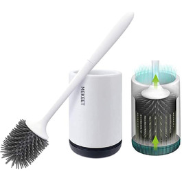 Набір для туалету: щітка для унітазу з тримачем, силіконова, довга ручка, швидковисихаючий, для ванної кімнати/гостьового WC