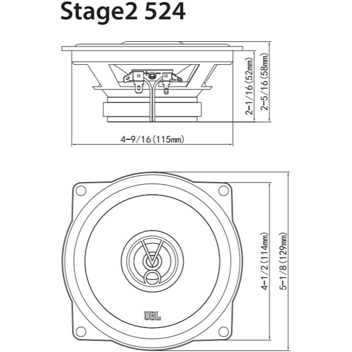 Автомобільні динаміки JBL Stage2 524 210Вт 13см 2-смугові від Harman Kardon