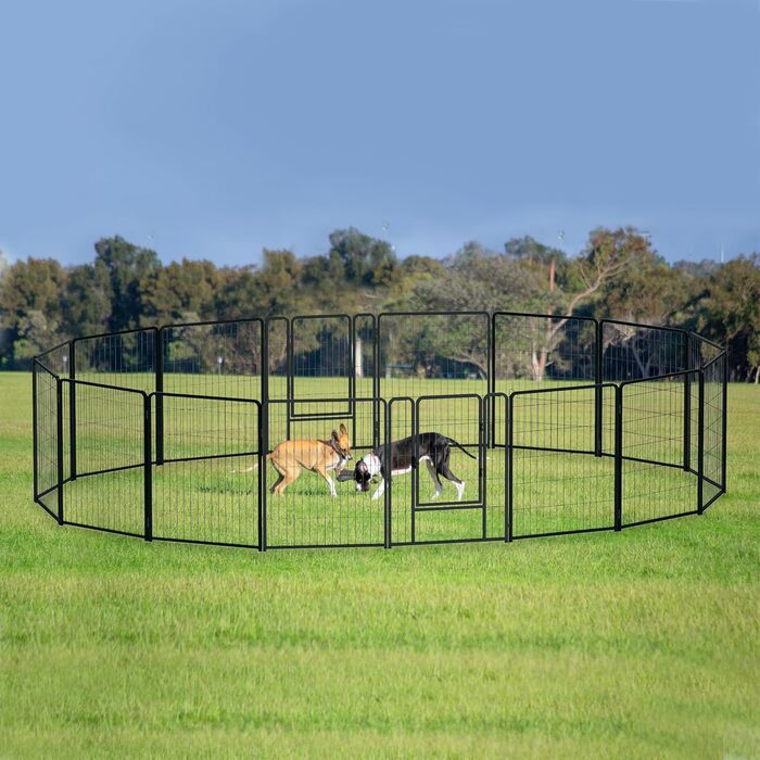 Вольєр для цуценят/собак Freigehege, складаний, 6 секцій, 65x80 см, чорний (6 шт.)