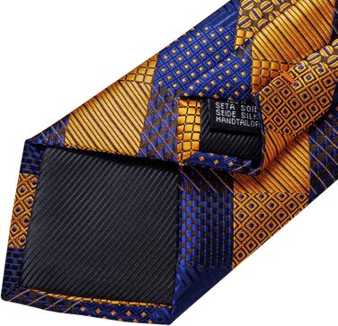 Набір аксесуарів для чоловіків DiBanGu: краватка-снуд, кишеньковий платок, запонки, кільце для краватки (4 шт.) - блакитний/коричневий