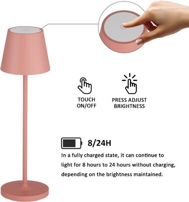 LED настільна лампа K-Bright з димуванням, акумуляторна, для дому та вулиці | Тепле світло | USB-зарядка | 1 шт. (Помаранчевий)