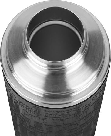 Emsa Senator Insulated Flask 515714 | Capacity: 1.0 L | 100 percent leak-proof | Silicone seal | Safe Loc closure | 12h hot or 24h cold | Black
