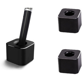 TopHomer Mini Pen Holder for Desk, Aluminum Alloy, Pen Stand, Single Pen Holder, Desktop, Creative Ornament, Desktop Organizer for Office, School, Home, Toothbrush Holder, 4 Pack (3 Pieces Black)