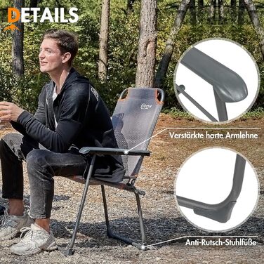 Крісло для кемпінгу Portal: розкладне, легке, на 150 кг, для риболовлі, пляжу, відпочинку на природі (2 шт.)