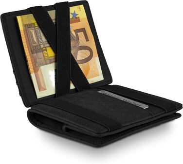 WEST - Magic Wallet (Classic) with large coin pocket - including elegant gift box - Wallet with coin pocket - The perfect companion for on the go - RFID protection (Black)