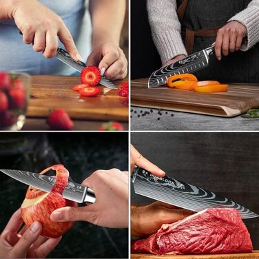 Набір кухонних ножів Hoablorn 15 предметів з блоком: високоякісний набір ножів з дерев'яним блоком, ідеальний для дому та як подарунок