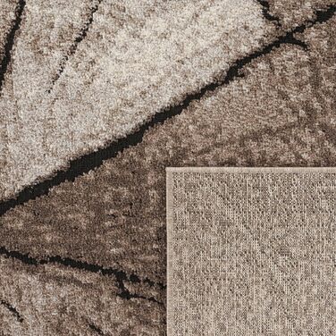 Paco Home Edler Designer Rug Living Room Wood Trunk Tree Look Natural Grey Brown Beige, Size: Ø 80 cm Round 80 cm (Round)