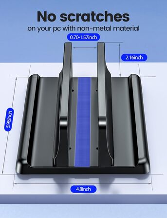 Підставка для ноутбука VAYDEER вертикальна 3в1, чорна. Сумісна з MacBook, iPad, планшетами та ноутбуками до 17.3'