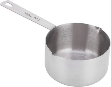 FBHappiness Stainless Steel 304 Measuring Cup, Metal Measuring Spoons, Baking Measuring Spoons with Scale, Cake Measuring Spoons for Kitchen, Household Scale (Size: 1/3 Cup 80 ml) (1 Cup 250 ml)