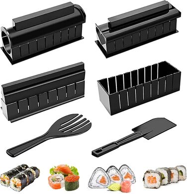 Набір для приготування суші INHEMI - 10 частин, для початківців, DIY, чорний