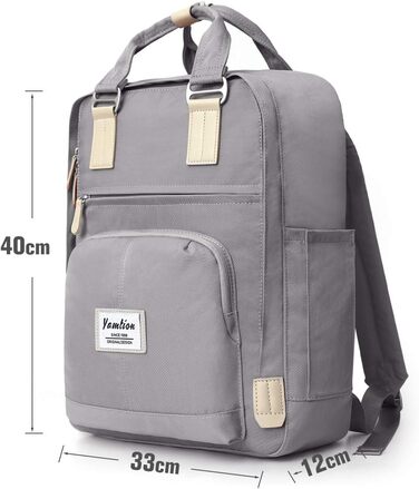 Шкільний рюкзак YAMTION для дівчат-підлітків, 15.6 дюймів, з відділенням для ноутбука та USB-портом, для школи, університету, подорожей, роботи, офісу, бежевий