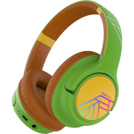 Дитячі навушники PowerLocus Bobo Bluetooth з LED-підсвічуванням та обмеженням гучності, Over-Ear, з мікрофоном для дітей, сумісні з телефоном/планшетом, для подорожей