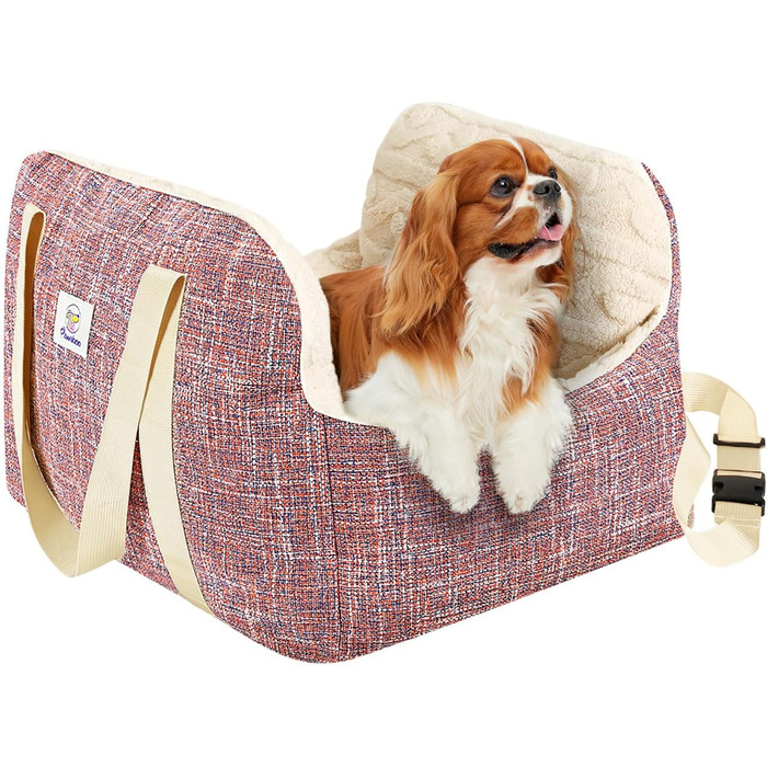 Крісло-ліжко для собак Pawaboo: безпечне та зручне автокрісло для маленьких собак до 11 кг (Magenta+Blau)