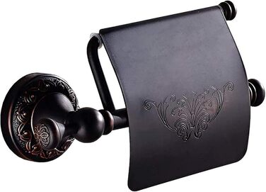 Тримач туалетного паперу вінтажний з латуні з кришкою, настінний, для ванної кімнати, бронзовий (олійна обробка)