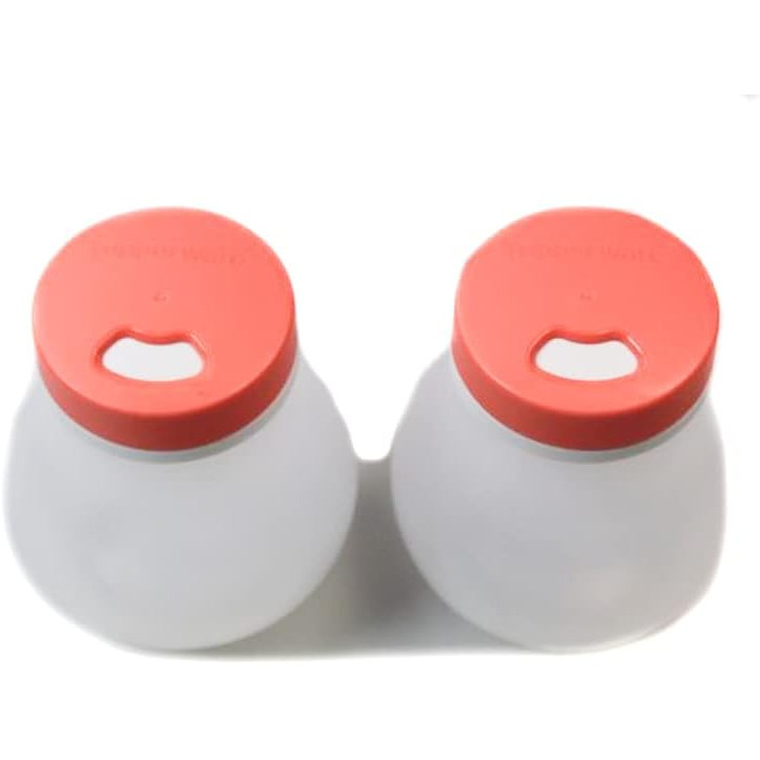 Tupperware SET (2) Allegra Salt and Pepper Shakers 200 ml white salmon spice dispenser spice shaker shaker spice