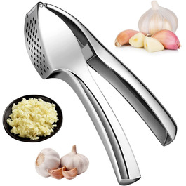 Прес для часнику з нержавіючої сталі, подрібнювач часнику та імбиру, преміум якість, легко миється, для кухні