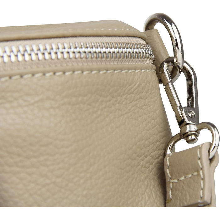 Сумка-бананка жіноча Frentree зі шкіри, Італія, крос-боді, Taupe (срібло), Maxi