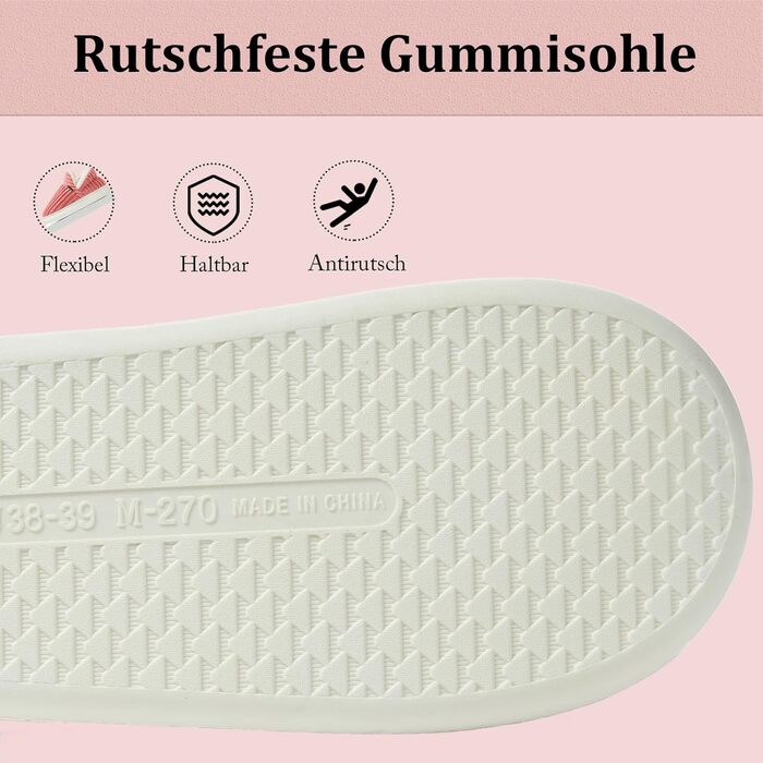 Тапочки зимові жіночі та чоловічі теплі, закриті, з плюшу, м'які, сучасні, зручні, елегантні, з антиковзким покриттям, з пам'яті піною, 38/39 EU, рожеві