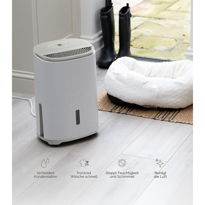 Зволожувач повітря MeacoDry Arete One 6L з очищувачем повітря | Компактний, тихий (32 dB), для спалень, невеликих приміщень та квартир | Фільтр HEPA H13 | Об'єм бака 1.8L