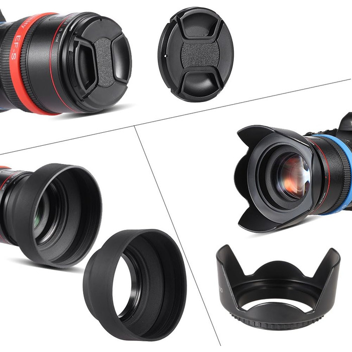 Набір фільтрів для об'єктива Andoer 72mm: UV, CPL, FLD, ND (ND2, ND4, ND8) з чохлом, кришками, тримачем та блендами