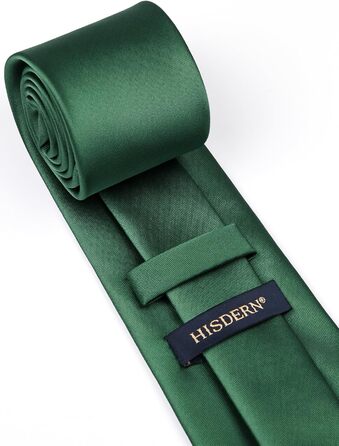 Чоловіча краватка HISDERN однотонна, з нагрудною хусткою та затискачем для краватки, зелена - ідеальний комплект для весілля та свят