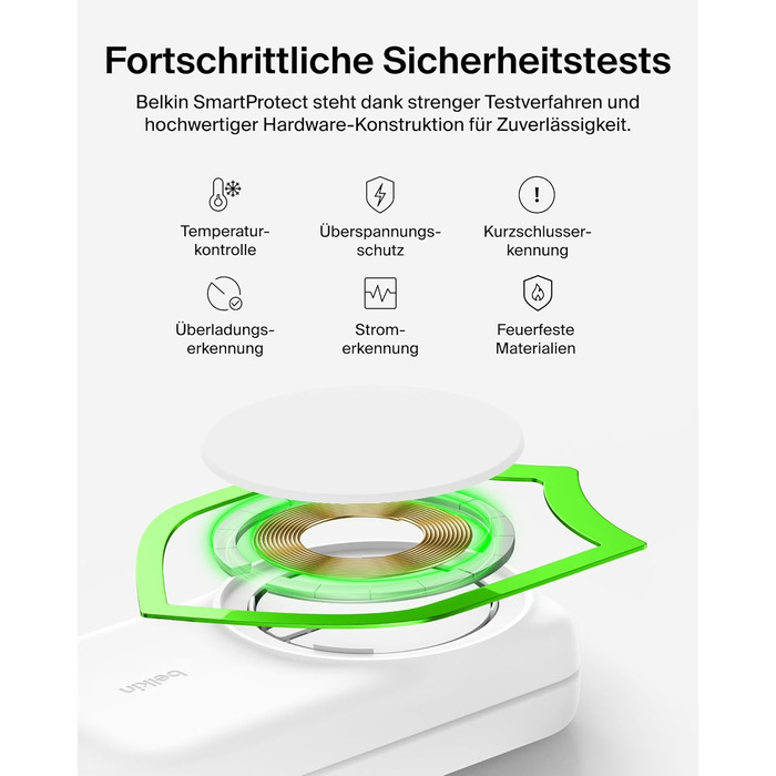 Зарядна станція Belkin UltraCharge 3 в 1 з Qi2.2, 25W, сумісна з MagSafe, для iPhone, Apple Watch, AirPods, Pixel, з адаптером 45W