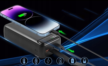 Потужний павербанк 50000mAh з дисплеєм, 2xUSB-C, 22.5W