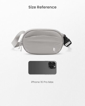 tomtoc жіноча поясна сумка-слінг з RFID захистом, 1.5 л, для подорожей, повсякденного використання, фестивалів, спорту, туризму, зелена (сіра)