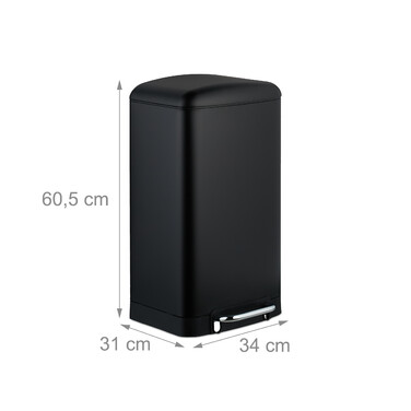 Relaxdays Kitchen Trash Can 30 Liter with Trash Bags