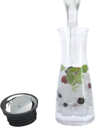 WMF Basic Glass Water Carafe 0.75 liter, Glass Carafe with Lid, Silicone Lid, CloseUp Closure