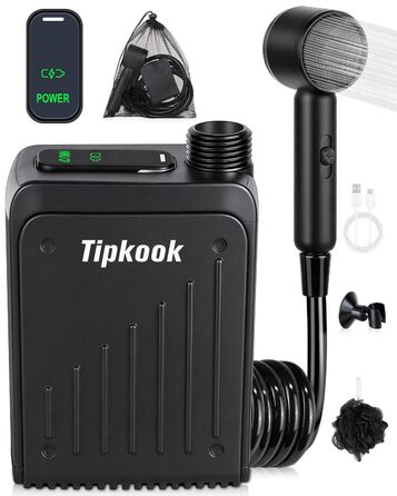 Портативний душ для кемпінгу з насосом 5000mAh, 3 режими, присоски та гак. Для миття тварин, авто, фруктів, поливу квітів.