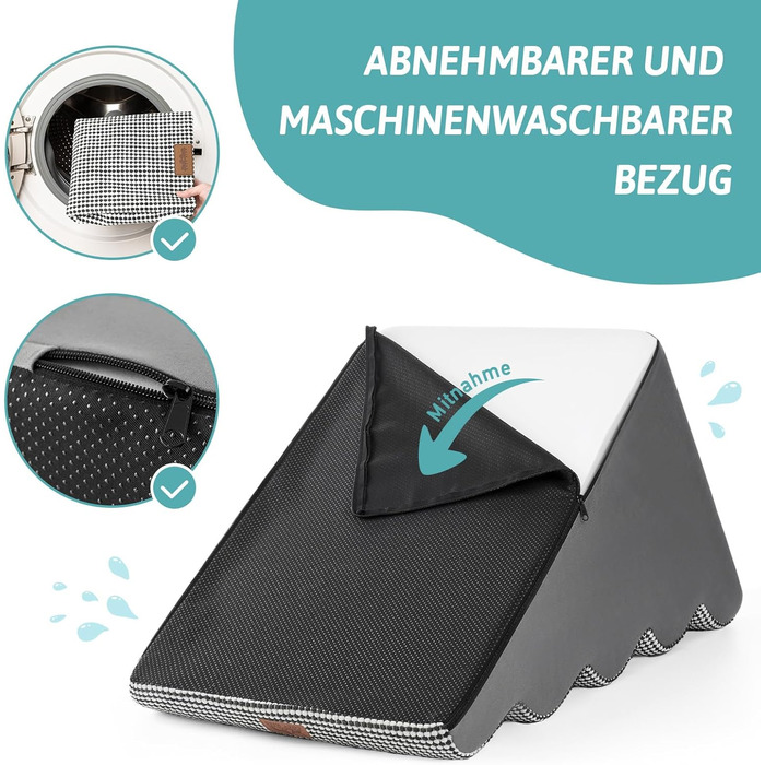 Сходинки для собак широкі, для домашніх тварин з нековзною поверхнею (Чорний та Білий, 83x50x57см, 5.0)