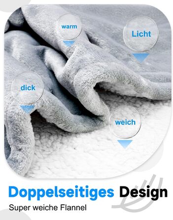 Електрична гріюча ковдра 180x130 см, плюшева ковдра з автовимкненням, 6 таймерів, 6 режимів нагріву, Sleep-Mode, гріюче підлое для дивана та ліжка, сірого кольору, можна прати, швидкий нагрів