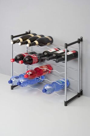 Metaltex Bottle Rack, Metal, Grey, For 72 Bottles (Suitable for 30 Bottles)