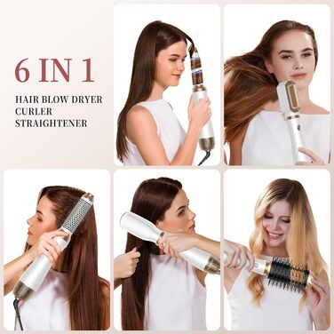Набір для укладки волосся OKWRAP Air Styler 6-в-1: фен-щітка, плойка, об'єм, локони