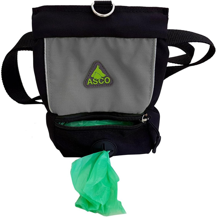 Сумка для корму ASCO Leckerlibeutel для собак та коней, чорна, 15x20 см, з застібкою-кліпсою