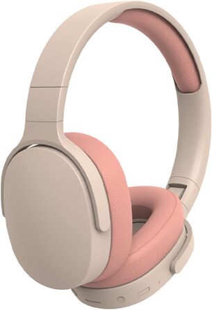 Бездротові навушники HiFi Bluetooth з активним шумозаглушенням, складні, з мікрофоном, для спорту та подорожей (рожеві)