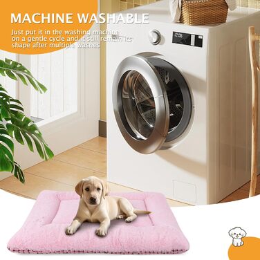 Dog Bed Soft and Warm Mat Dog Cushion Washable Cozy Reversible Pet Sofa Cushion PS085 (106x71 CM, Pink)