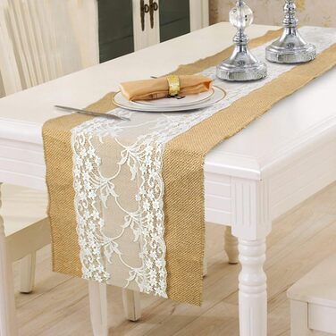 ZIYUEZIKUN ZIYUEZIKUN Table Runner, 5 Pack Table Runners Vintage for Wedding, Festival, Event, Table Decoration, 30 x 275 cm