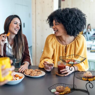 Стійка для фруктів та випічки Relaxdays, 3 яруси, метал, 34x49x31,5 см, дизайн 