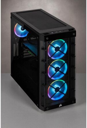 Корпус для ПК Corsair iCUE 465X RGB Mid-Tower ATX, загартоване скло, 3 вентилятори LL120 RGB, білий