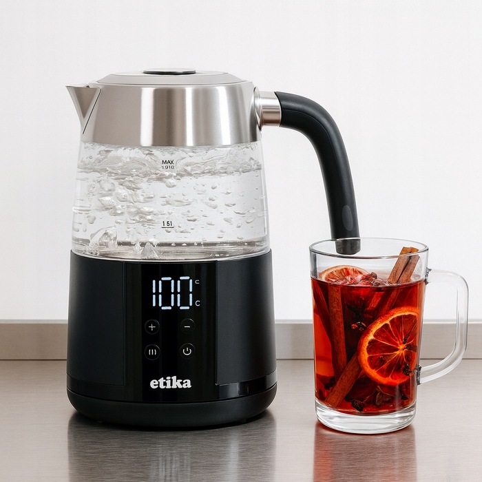 Електричний чайник Etika ET09/C, 2200 Вт, 1,7 л, чорний