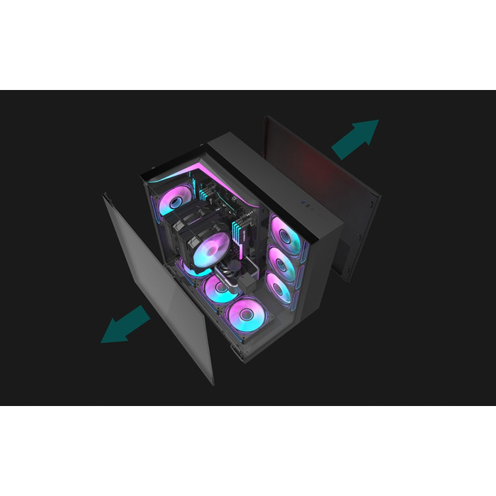 Корпус для комп'ютера darkFlash TH285 Cube Case ATX aRGB, 4 вентилятори, загартоване скло